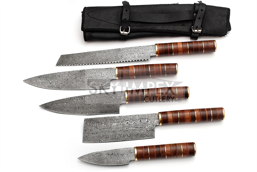 DAMASCUS KITCHEN/CHEF KNIFE SET OF 5 PIECE